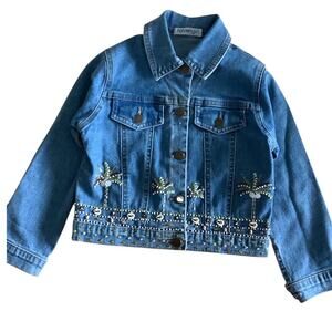 HAVEN GIRL BEADED CLASSIC CUT BLUE DENIM GIRL’S JACKET SIZE 4